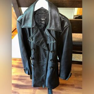 Mossimo XL leather button long coat